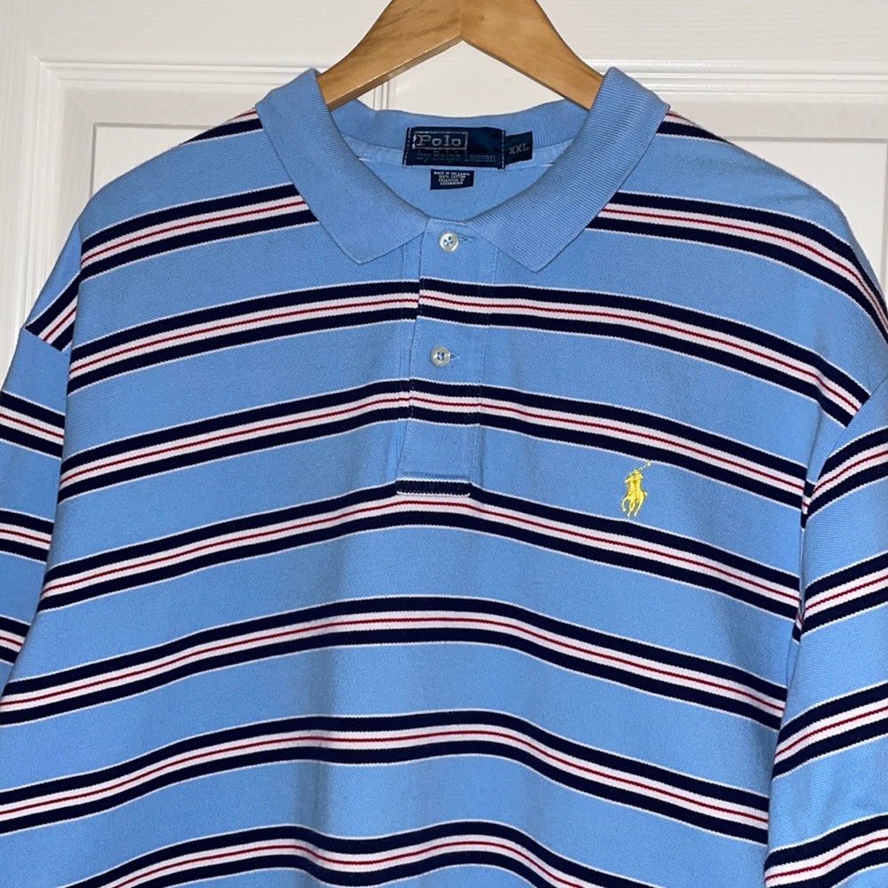 Polo by Ralph Lauren Shirt blue w/stripes Sz. XXL